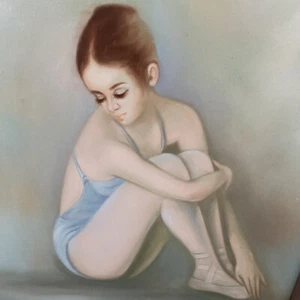 DON LARSON BALLET DANCER ORIGINAL OIL ON CANVAS PAINTING 22.5x26” Signed - Picture 1 of 12