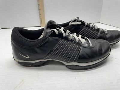 Nike Womens 8.5  Leather Golf Black Gray TaC Soft Cleats 335938 001 Sport Shoes - Image 1 of 4