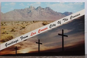 New Mexico NM Las Cruces Organ Mountains City Crosses Postcard Old Vintage Card - Picture 1 of 2