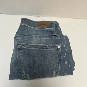 Jeans denim Judy blu relaxed fit invecchiato candeggina splatter taglia 3/26 stile #8273 - Foto 1 di 6