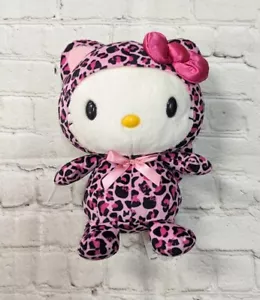 Hello Kitty Rosa Leopardo 2009 10"" Peluche Sanrio 2009 RARO - Imagen 1 de 4