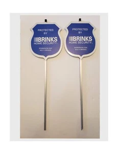 2 New Brinks Security Yard Signs Blue - Picture 1 of 3