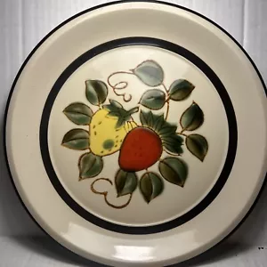 Vtg 70's Sears Strawberries Stoneware 12" Round Platter Chop Plate Japan 4112 - Picture 1 of 5