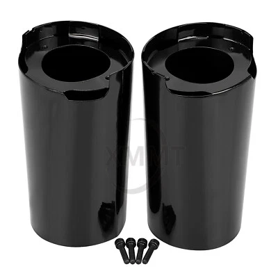 Motorcycle Black Fork Slider Sliders Covers For Harley Tri Glide Ultra FLHTUTG - Image 1 of 4