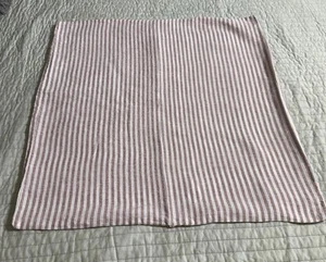 West Elm Euro Pillow Sham Flax Linen Classic Stripe Dark Pink Rust 28 Sq  EUC - Picture 1 of 15