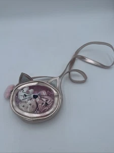 Rainbow Sugar Rose Gold Metallic Cat Cross Body Bag Girls With Little Plushies - Picture 1 of 16