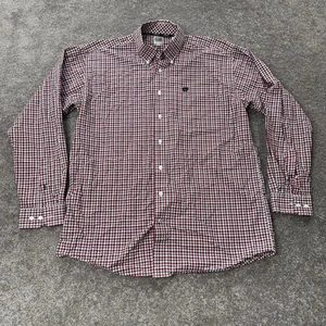 Camisa vaquera Cinch para hombre M Western con botones roja negra gris a cuadros manga larga - Imagen 1 de 11
