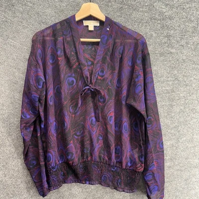 Blusa Michael Kors Feminina M Média Roxa Estampa Animal Cintura Elástica Cintura - Imagem 1 de 4