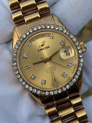 Vintage ENICAR Automático 25 Joias SAFIRA 100M Relógio Masculino Fabricado na Suíça - Imagem 1 de 4