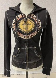 True Religion Sun Logo Zip Hoodie Made in USA Y2K Vintage Woman’s Small - Bild 1 von 13