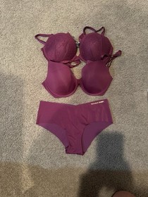 Lot Of Two Victoria&rsquo;s Secret Bras Sz 36C With Matching Panty Size Medium