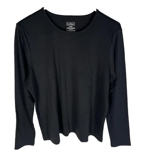 LL BEAN Shirt Größe P Large Damen einfarbig schwarz Supima Baumwolle Langarm NEU - Bild 1 von 4