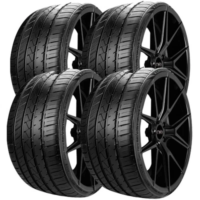 (QTY 4) 275/40ZR20 Lionhart LH-Five 106W XL Black Wall Tires Foto 1 de 4
