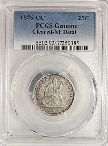 1876-CC Liberty Seated Quarter SILVER Carson City 25c  extra fine PCGS XF Detail - Picture 1 of 4
