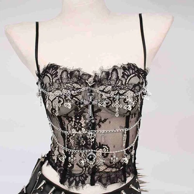 Tanque Gótico Grunge Cruz Gótico Y2K TOPS Harajuku De Colección Emo E-Girls Mariposa Foto 1 de 4