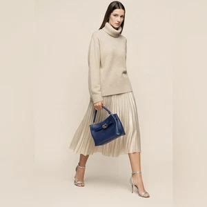 Reiss Hannah Rollkragen Pullover Pulli Wolle Yak Mischung Oversize Gr. M beige - Bild 1 von 11