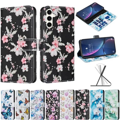 Patterned Wallet Case for Samsung Galaxy S25 S24 Ultra S24FE S23 S22 S21 Plus - Image 1 of 4