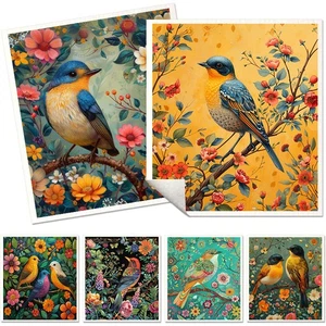 6 PIEZAS Paños de cocina para pájaros Flores Suecia Absorbente Reciclable Esponja Paño - Imagen 1 de 10