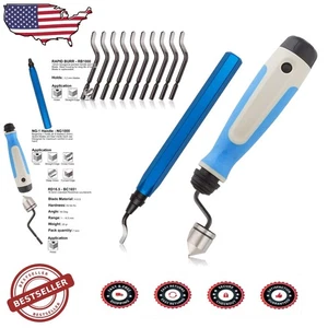 11-Piece HSS Deburring Tool Kit for Wood, Metal, Plastic Burr Removal - Picture 1 of 9