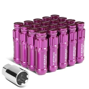 NRG LN-LS710PP-21 20PCS 63MM CLOSE END SPLINE DRIVER LUG NUT W/ADAPTER M12X1.25 - Picture 1 of 6
