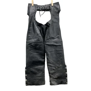 Highway One Chaps in vera pelle uomo XS moto biker western cowboy equitazione - Foto 1 di 12