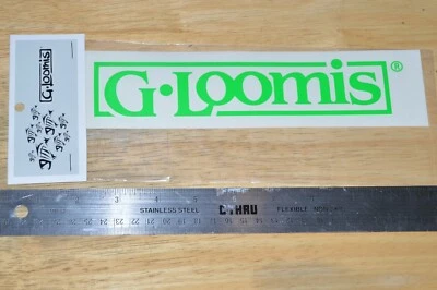 G.LOOMIS g loomis fishing rods boat truck window sticker neon green approx 8" x 2" NEW