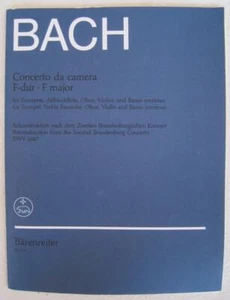 J.S. Bach Concerto Da Camera F maj Trumpet OboeViolin Barenreiter BMV 1047 Score - Picture 1 of 3