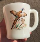 Vintage Fire King Game Bird Milk Glass Coffee Tea Mug Ring Necked Pheasant ZZ28