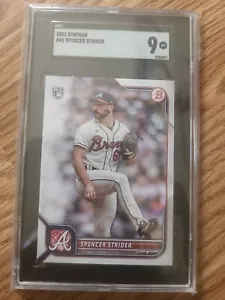 2022 Bowman #41 Spencer Strider GRADED 9 Mint Rookie Card RC - Picture 1 of 2