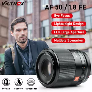 Viltrox 50mm F1.8 Auto Focus Full Frame Large Aperture Lens for SONY E FE Camera - Picture 1 of 9