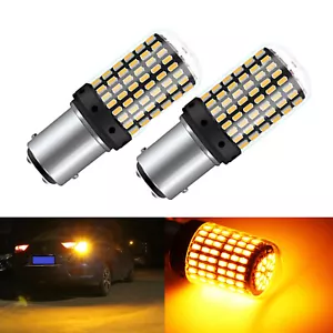 2x 1156 1157 BAY15D LED Bulb Canbus Error Free Turn Signal Lights 3014 144 SMD - Picture 1 of 14