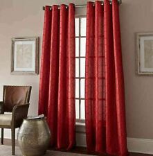 Manhattan Grommet Top Embroidered 63" Window Curtain Panel in Red