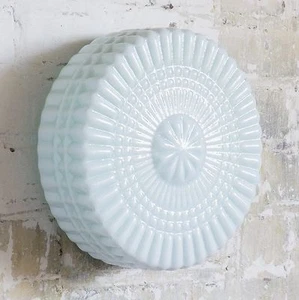 Wall And Ceiling 60er 70er Light Antique Opal Glass Keller Hallway Bad Loft > - Bild 1 von 12