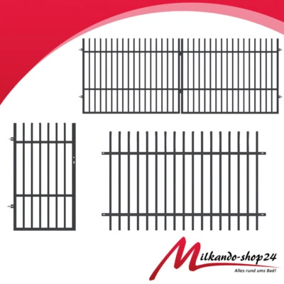 Zaun Zaunelemente Metallzaun Gartenzaun Zaunfeld  Einfahrtstor Schmiedezaun Tor - Bild 1 von 4