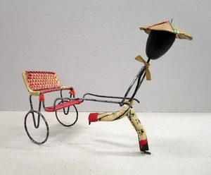 Soprammobile "RISCIO' CINESE - METALLO, TESSUTO E PAGLIETTA" - Vintage anni '60 - Picture 1 of 16