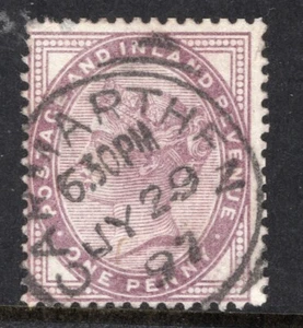 1881 1d MAUVE 16 DOT VERY FINE USED 'CARMARTHEN' SQUARED-CIRCLE. SG 174 - Picture 1 of 1