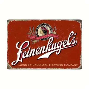 DUNKELROTE LEINENKUGELS BIER CHIPPEWA FALLS WI 8X12" BLECHSCHILD INDIAN MAIDEN GIRL - Bild 1 von 1