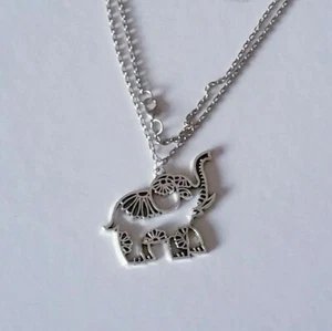 Elephant Pendant Necklace, Mandala Elephant Necklace, Good Luck Charm - Picture 1 of 3