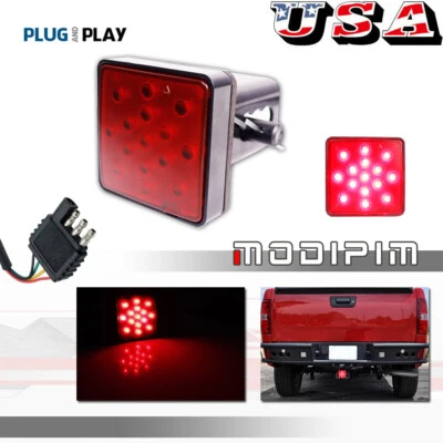 LED RUNNING/BRAKE/REVERSE TOW HITCH COVER LIGHT FOR TRUCK TRAILER 2" RECEIVER US - Image 1 of 4