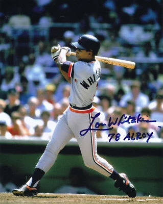 LOU WHITAKER TIGERS  IN ACTION SIGNED 8x10 W/ 78 AL ROY INSCRIPTION - Image 1 of 2