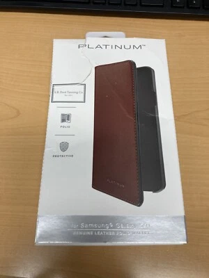 Platinum Genuine Leather Folio Wallet Case for Samsung Galaxy S9+ Plus Bourbon - Image 1 of 4