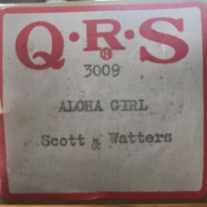 Rollo de piano QRS ALOHA GIRL Scott and Watters - Imagen 1 de 2