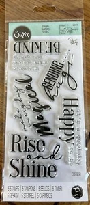 Sizzix Sunnyside Sentiments #9 Clear Stamps 5pc by Pete Hughes - Picture 1 of 5