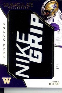 john ross rookie rc draft jumbo shoe patch washington huskies uw college 7/8 17