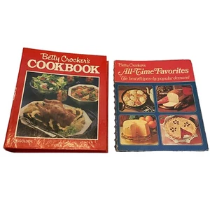 Lot Of 2 Vintage Betty Crocker's Cookbook & All Time Favorites Binder & Spiral - Bild 1 von 12