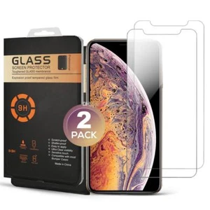 2 Pack Tempered Glass for Iphone XR XS MAX X 8 Plus 7 Plus Screen Protector - Picture 1 of 8