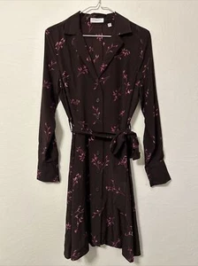 NWOT Equipment Silk Yarrowe Shirt Dress Sz 4 Purple Floral - Picture 1 of 7