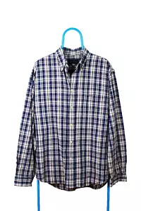 Valentino Jeans Vintage Mens Blue Check Long Sleeve Casual Shirt Size XL / 52 - Picture 1 of 12