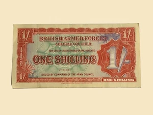 1949 British Armed Forces Special Voucher 2nd Series 1 Shilling Note - Picture 1 of 2