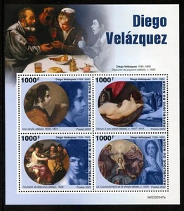 Niger 2022 Diego Velazquez Cuadros Hoja Timbre Nh - Imagen 1 de 1